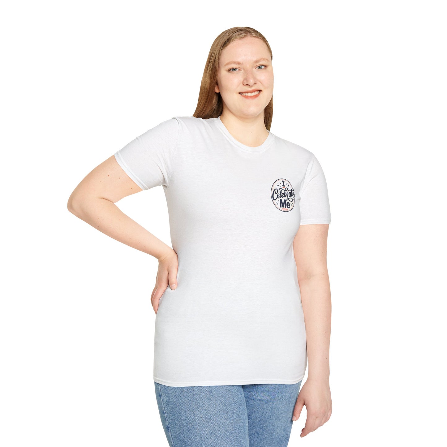 T-Shirt — 'Celebrate Me' Retro Badge Graphic