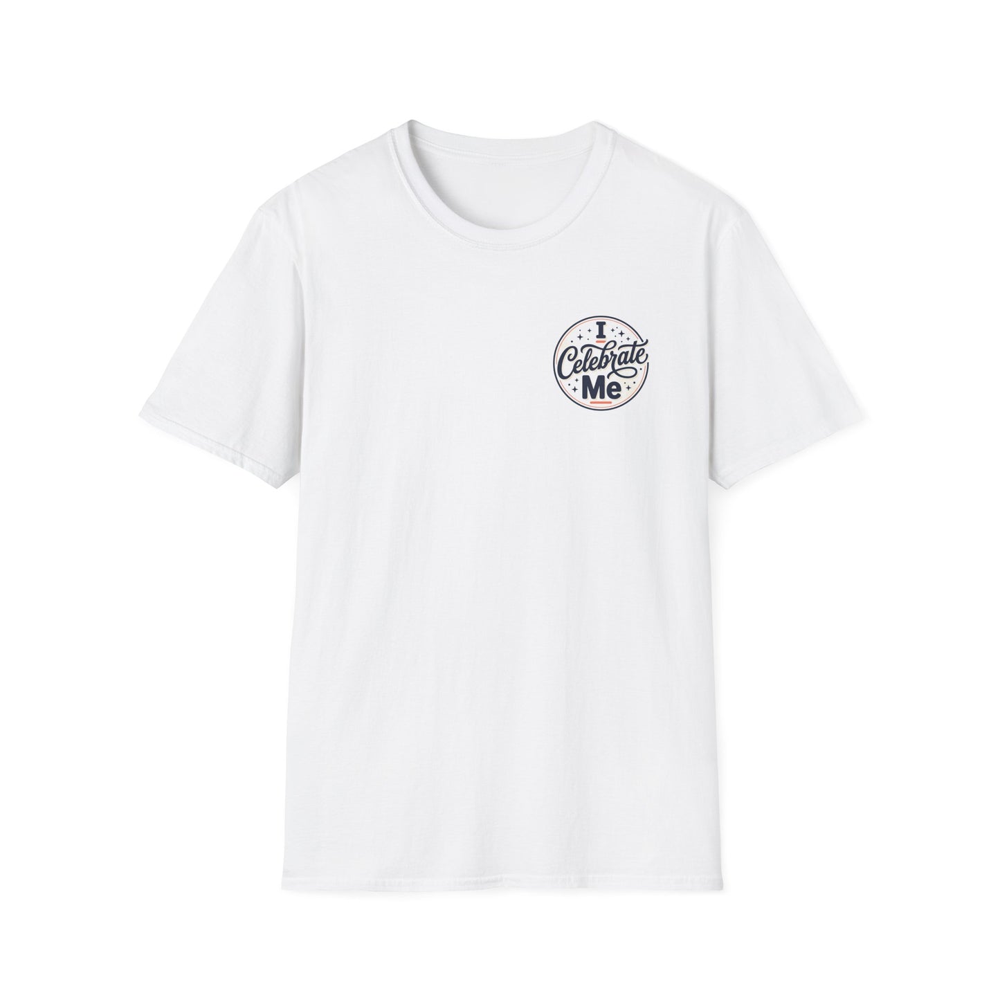 T-Shirt — 'Celebrate Me' Retro Badge Graphic
