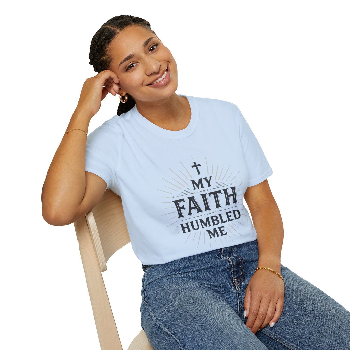 Christian T-Shirt — "My Faith Humbled Me" Inspirational Gospel Tee