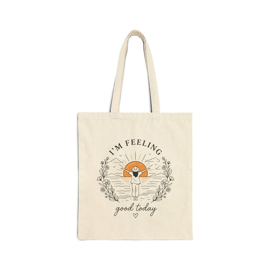 I’m Feeling Good Today Vintage Canvas Tote