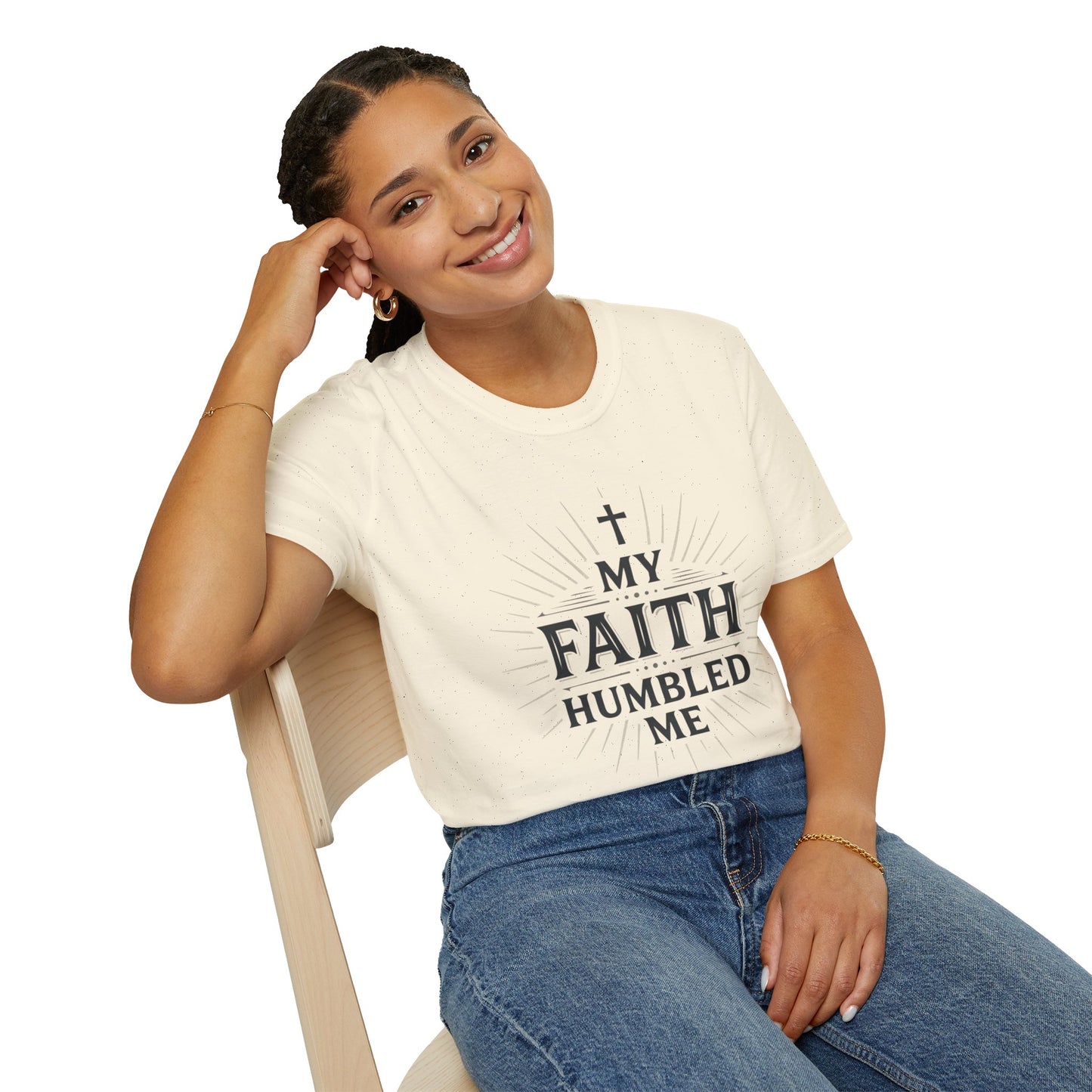 Christian T-Shirt — "My Faith Humbled Me" Inspirational Gospel Tee