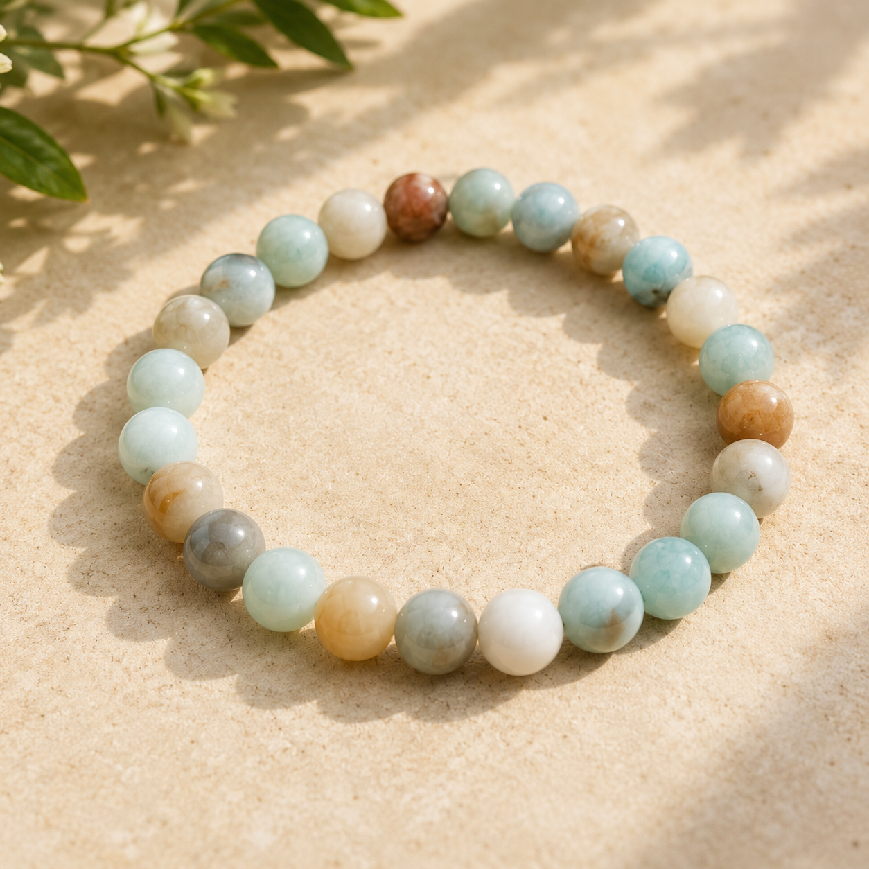 Colorful Amazonite Natural Stone Bracelet – 8mm | 7.5" Stretch Bracelet